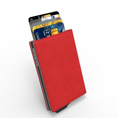 China Anti Theft Rfid Blocking Small Credit Card Holder Purses Anti Theft Card Holder Short Slot Aluminum Wallet Card Cases for sale