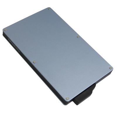 China Fashion Anti Theft Rfid Blocking Automatic Wallet Metal Credit Card Holder Eject Business Card Cases Wallet Box for sale