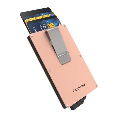 China Fashion Business RFID Card Cases Blocking Identification Credit Card Holder Aluminum Anti Theft Business Wallet Box for sale