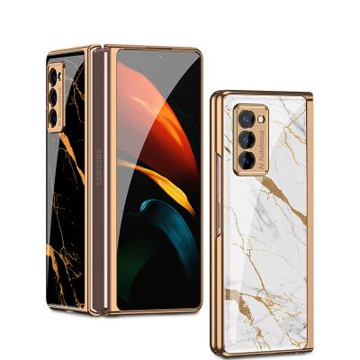 China New design folding shockproof galaxy Z fold 2 5G cell phone case is plated and painted w21 cell phone case for sale