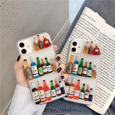 China 3d wine bottle silicon cell phone shockproof cover for iphones 13 pro max case for iphone cases with bottles for iphone13 for sale