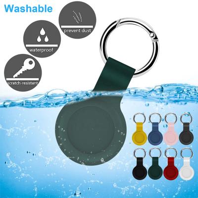 China Anti-drop Silicone Collar For Pet Gps Silicone Case Holder Buckle Holder Chain Airtag Key Case for sale