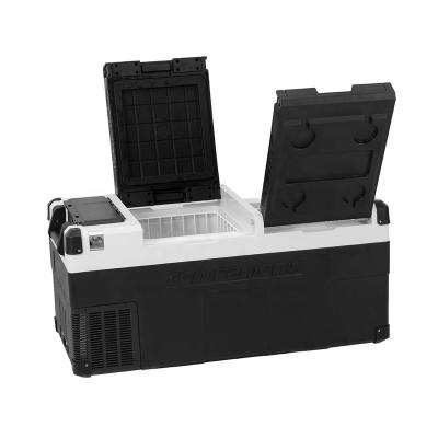 China 75L Alpicool E70 Fridge Solar Charging Different Temperature DC 12v 24v Portable Fridge Battery Freezer Solar Solar Panel Double Zones for sale