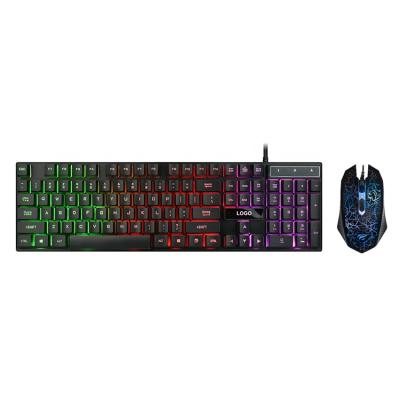 China For Havit Gt-Kb201Cm Gaming Keyboard Mouse Gamer Combo Computer Backlight Led Teclado Colorful Gaming Keyboard And Mouse Cable Headset Combo for sale