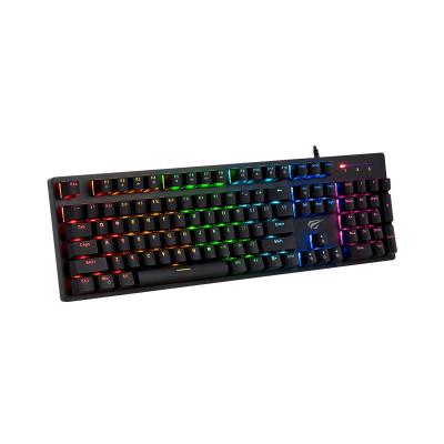 China Havit Kb858L Cheap 104 RGB Plug & Play Key Computer Wired Blue Switch Mechanical Keyboard Game for sale