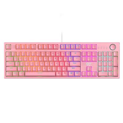 China Kb871 Usb 104 Key Mechanical Gaming Keyboard Wired RGB Colorful Gaming Machanical Keyboard Teclados Pink Gaming For Desktop Gamer for sale