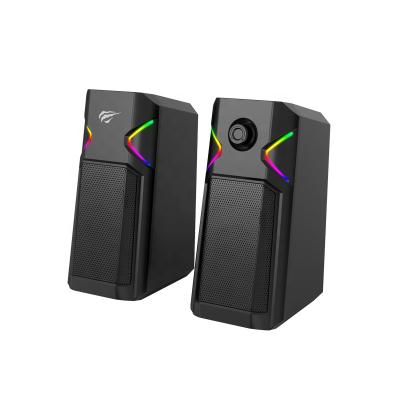 China Sk205 Havit 2.0 Home Theater Sound System Usb Speaker Gaming PC RGB Active Gaming Speaker RGB 2.0 PORTABLE Plastic With Colors Led Light for sale