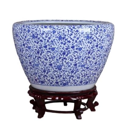 China Stored/Healthy/Eco-Friendly Plant Directly Selling Blue And White Ceramic Pot Large Plant Decorations Garden Underlay Artificial Plants Potted for sale