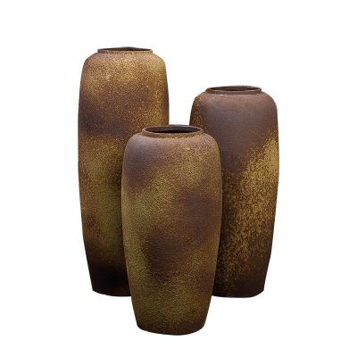 China Traditional Hot Selling Ceramic Gradient Frosted Tall Vases Pottery Flower Floor Vase For Bedroom for sale