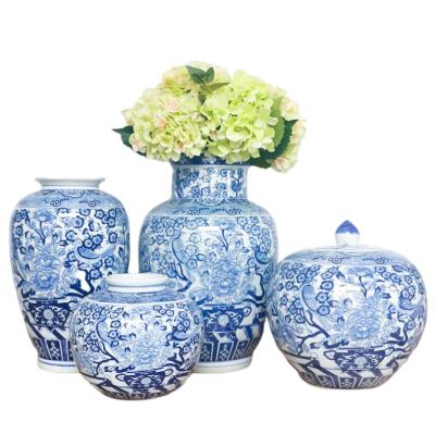 China Blue and White Antique Vases in Viet Nam New Chinese Porcelain Jar Turkish Vase 2022 Home Decoration for sale