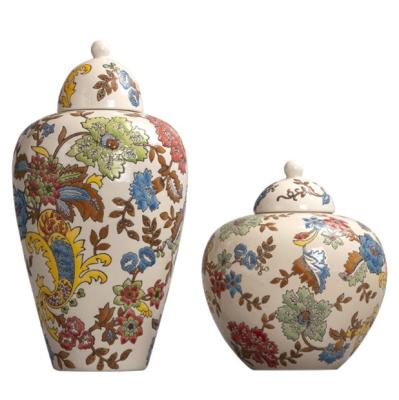 China 2022 Europe White New Design Europe Style Hand Painted Ginger Pot Set For Home Decoration Australian Vase for sale