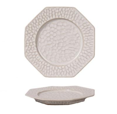 China French Design Luxury Ivory Royal Stocked Porcelain Dinnerware Royal Marks Engraving Ceramic Dishes Kitchen Dinnerware Dish for sale