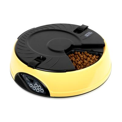 China 6 Meal Automatic Automatic Dog Bowl LCD Display Pet Wheels Fixed Time Dog Bowl Pet Feeder for sale