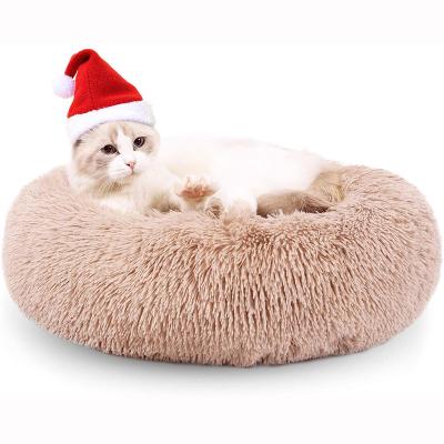 China Travel Manufacturer Wholesale Multi-colors Self-heating Soft Pet Sofa Bed Non-Slip Calming Donut Dog Bed for sale