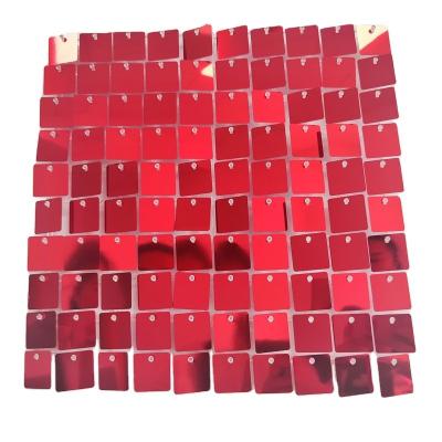 China Not Easy To Fade High Quality Red Sequin Wall Panels Shimmer Wall For Wedding Birthday Party Event Decoration for sale