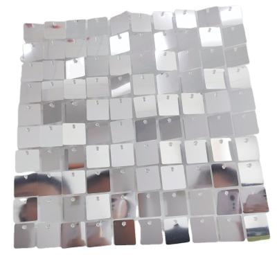 China Not easy to fade direct sales wholesale silver sequin wall for weddings birthdays decor shimmer sequin wall background for sale