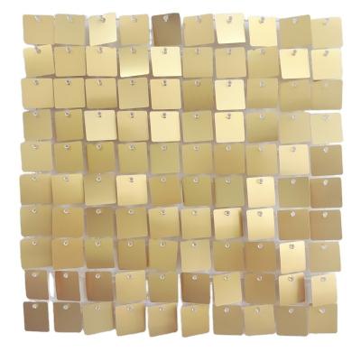 China Not Easy To Fade Round Square Wall Shimmer Matt Gold Shimmer Wall Backdrop Popular Wholesale Golden Outdoor Sequin For Decoration for sale