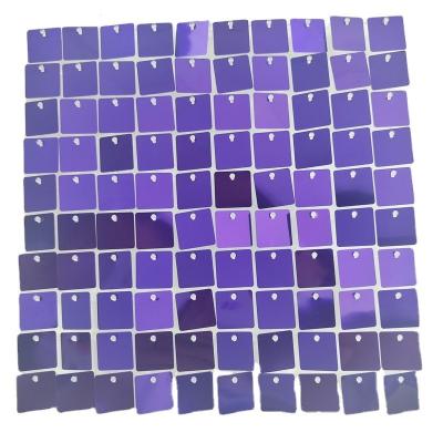 China Not Easy To Fade New Design Dark Purple Sequin Wall Mirror Wholesale Clear Back Wall Plastic For Event Decorations for sale