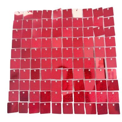 China Not Easy To Fade Wholesale High Quality Red Glitter Sequin Wall Panels Shimmer Sequin Wall for sale