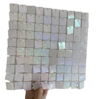 China Not easy to fade 2023 hot style white sequin panels white sequin printed shimmer panels for wedding birthday party events for sale