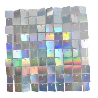 China Not easy to fade high quality transparent sequin back square decorative wall shimmer board panel for party for sale