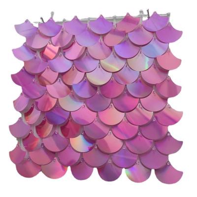 China Not easy to fade wholesale direct sales make fishtails sequin backdrop panel mermaid shimmer wall for wedding birthday party for sale