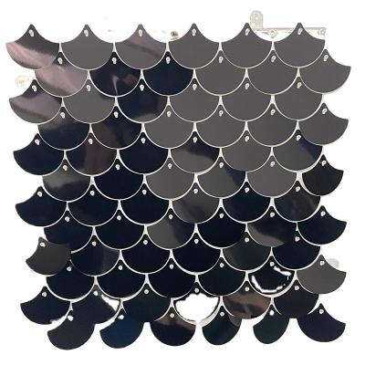 China Not Easy To Fade Wholesale New Products Shimmer Wall Panels Black Sequin Wall Backdrop For Wedding Event Backdrop for sale