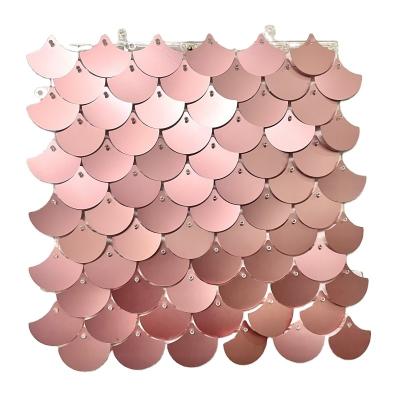 China Not easy to fade high quality sequin decoration wall panels grid panel wedding events sparkle sequin panels for sale