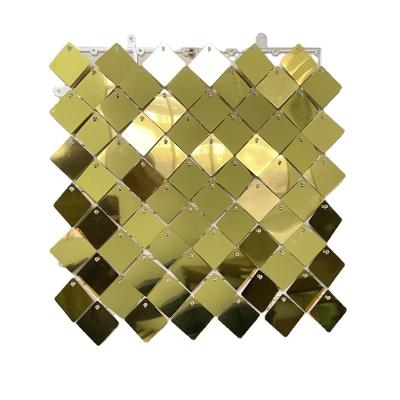 China Not Easy To Fade Cheap Factory Price Sequin Panel Fan Sequin Fan Shaped Wall Panel For Wedding Birthday Party Event for sale