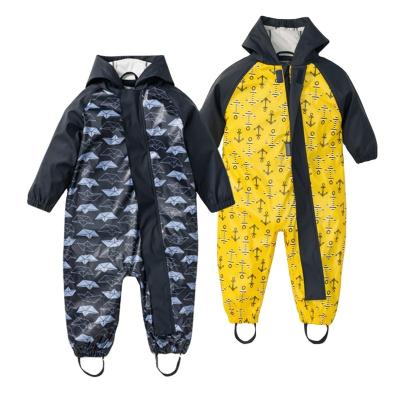 China Age 3-4rainwear waterproof and windproof coveralls kids rain hooded rain pants 13 line infant rain jacket boys girls size 8 year zipper baby waterproof for sale