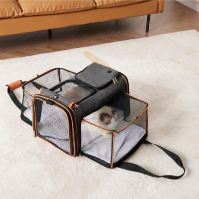 China Sustainable Stock Storage Quickly Deliver Airline Approved Travel Carrier Large Expandable Pet Cat Bag, Travel Dog Carriers, Soft Sided Puppy for sale