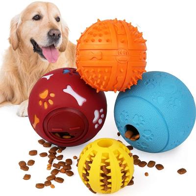 China Slow Interactive Funny Chew Feeder Pet Feeder Dog Game I.Q. Rubber Treat Toy Ball For Dogs Funny Viable Puzzle Food Rubber Treat Toy Ball For Dogs for sale