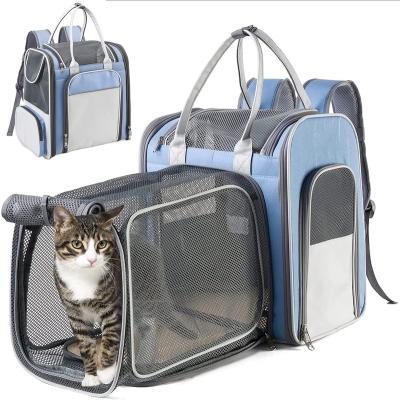 China Viable pets roam - for small dogs Mesh Expandable Cat Carrier Backpacks, Cat Carrying Backpack for traveling, breathable for sale