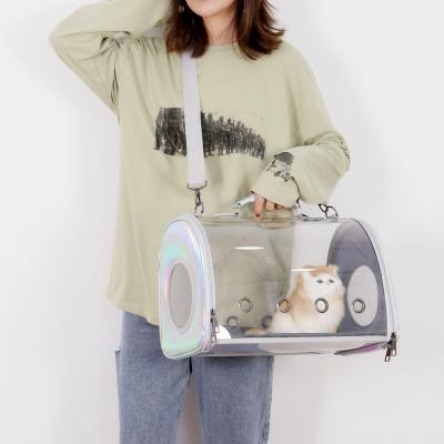 China Viable Cute Dog Cat Tote Bag For Cat Pet Cartoon Astronaut Space Transparent Bubble Capsule Travel Pet Carrier Handbag for sale