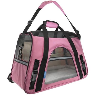 China Portable Dog Carrier Bag Mesh Breathable Carrier Bags for Small Dogs Cats Handbag Foldable Travel Pet Bag for sale