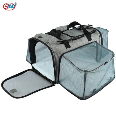 China Durable Airline Expander Mesh Pet Dog Travel Trolley Bag Cat Carrier Airline Approved Expandable Soft-sided for Small Pets for sale