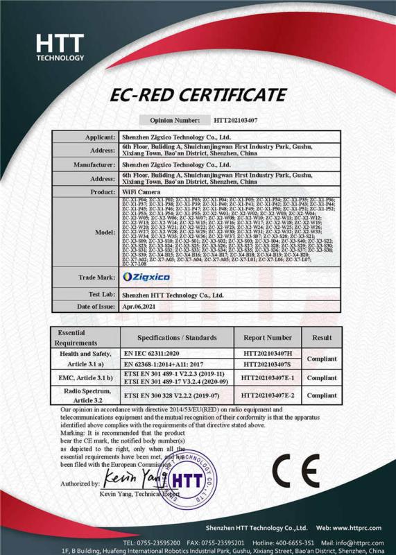 CE - Shenzhen Zigxico Technology Co., Ltd.