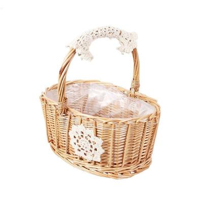 China 2021Stock Wicker Baskets Woven Picnic Basket Sustainable Hand Made Baskets Storage Baskets for sale