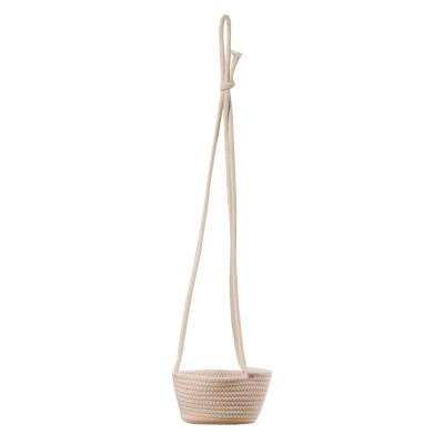 China Wholesale Viable Indoor Adjustable Artificial Garden Planter Wall Pot Flower Plant Wall Hanging Rope Cotton Rope Hanging Baskets for sale