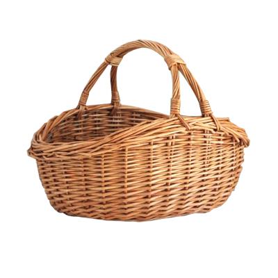 China Hot Sale Wicker Fruit Storage Basket Weave Tidy/Storage Fruit Basket With Double-handle Basket for sale