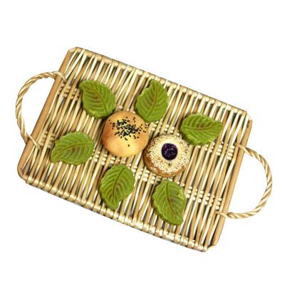 China High Quality Customized Fruit Tray Wicker Fruit Weaving Tray For Food Storage Customized Size for sale