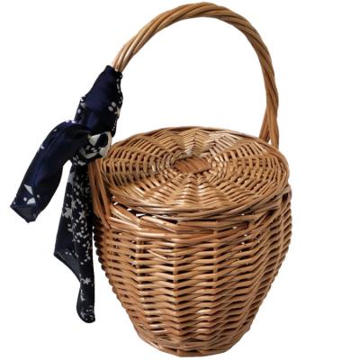 China Willow Beach Gift Basket Willow Picnic Basket Rattan Ball Basket To Tidy/Storage With A LID Wicker Basket Halloween Basket Flower Basket for sale