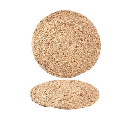 China Garden Insulation Tea Coaster Tea Table Straw Round Mat Kitchen Household Sustainable Anti-scalding Handwoven Mat for sale