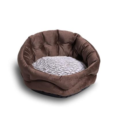 China Soft Pet Moon Plush Cat Bed Round Shape Pet Bed Bolster Waterproof Small Size Luxury Dog Bed Soft Pet Supplies for sale