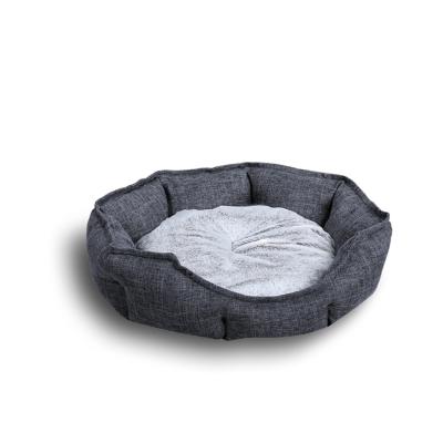 China Waterproof Small Size Oval Comfort Cuddle Pet Sink Luxury Bed For Dog Soft Plush Cat Bed Pet Supplies for sale