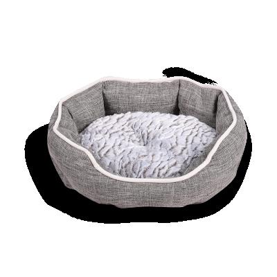 China Waterproof Comfortable Oval Luxury Dog Bed Soft Cuddle Medium Size Plush Cat Bed Pet Supplies for sale