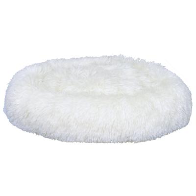 China Waterproof Small Size Fluffy Dog Bed Round Shape Bolster Round Shaped Plush Pompom Cat Bed Cat Cave Pet Supplies for sale