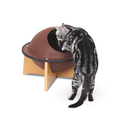 China Felt Viable Product Cat Sleep Bowl Pet Bed Cat Bed Condo Tree House Furniture Cat House Toy Tower Pet for sale