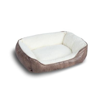 China Vintage Waterproof Small Size Couch Bed Square Shape With Velveteen Soft Warm Cat Bed Pet Supplies for sale