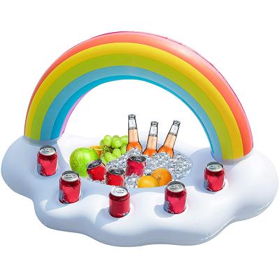 China Inflatable Rainbow Cloud Cloud Fruit Salad Serving Bar Pool Float Party Props Summer Drinks Floating Rack 1016-12 for sale